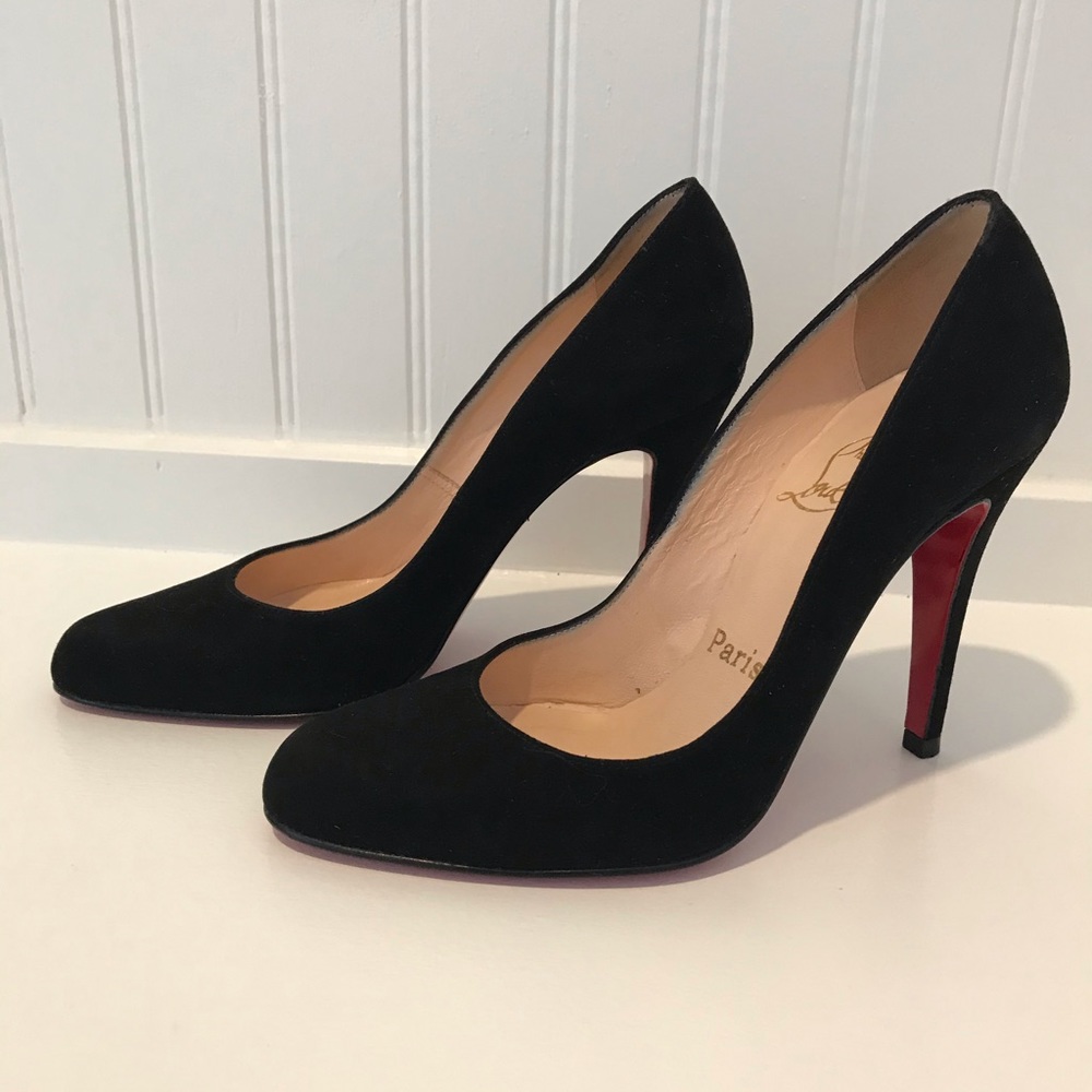 Pristine suede Louboutin pumps